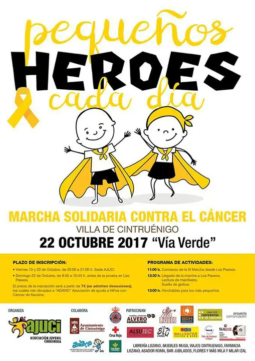 Marcha solidaria contra el C&aacute;ncer en Cintru&eacute;nigo 'Peque&ntilde;os h&eacute;roes cada d&iacute;a'
