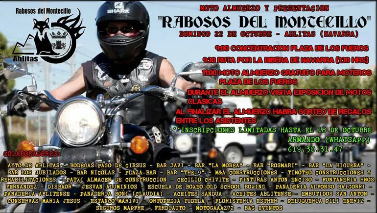 Moto almuerzo y presentaci&oacute;n en Ablitas 'Rabosos del Montecillo'