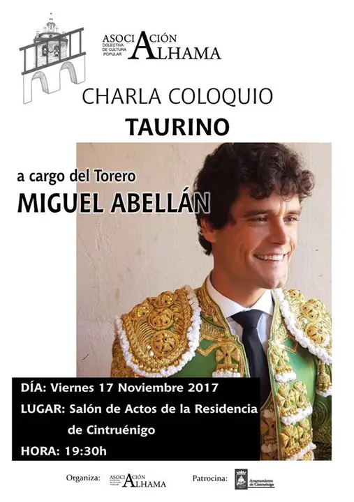 Charla-coloquio taurino en Cintru&eacute;nigo con Miguel Abell&aacute;n