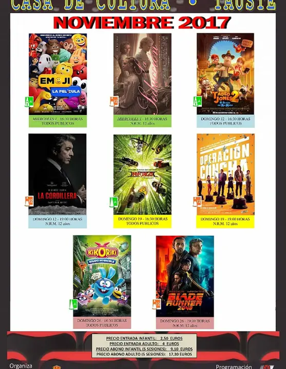 Cartelera noviembre en Tauste