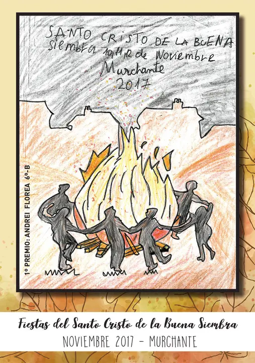 Cartel ganador de las Fiestas del Santo Cristo de la Buena Siembra en Murchante dibujado por Andrei Florea, de 6&ordm; B