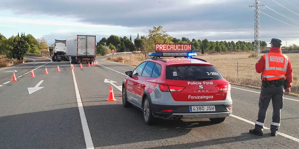 Accidente en la N-113 a su paso por Corella