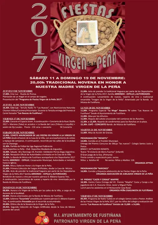 Fiestas en honor a la Virgen de la Pe&ntilde;a de Fusti&ntilde;ana