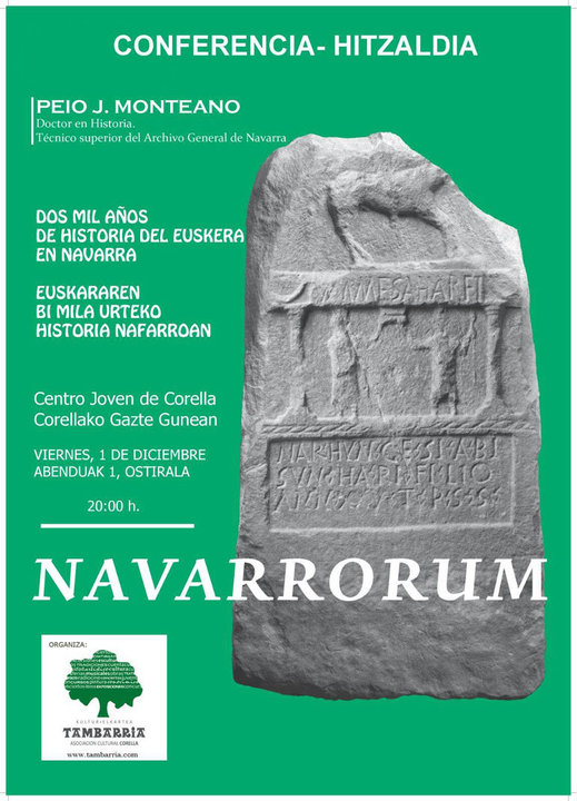 Conferencia en Corella Navarrorum. Dos mil años de historia del Euskara en Navarra