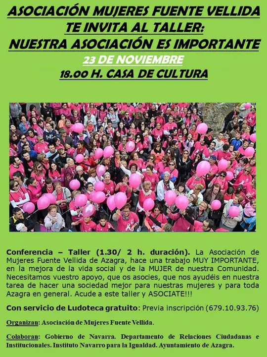 Taller de la Asociaci&oacute;n de Mujeres Fuente Vellida de Azagra 'Nuestra asociaci&oacute;n es importante'