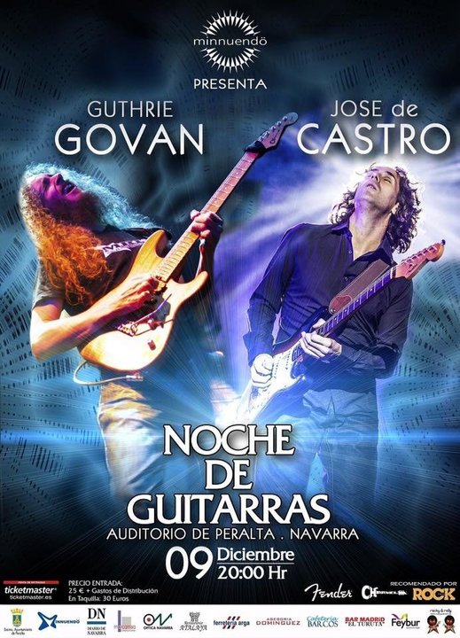 Minnuendö presenta Noche de Guitarras en Peralta con Guthrie Govan y José de Castro 
