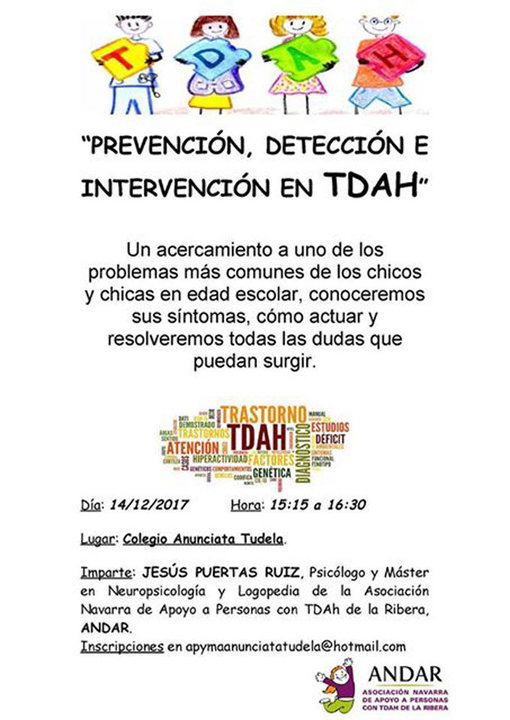 Charla en Tudela sobre prevención, detección e intervención en TDAH