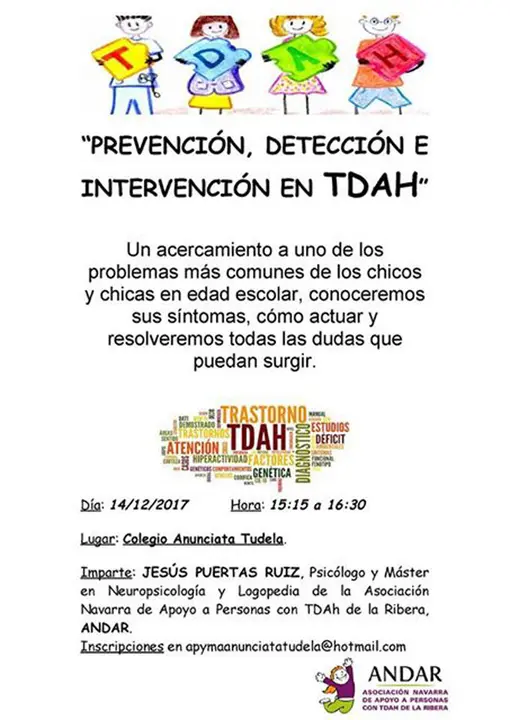 Charla en Tudela sobre prevenci&oacute;n, detecci&oacute;n e intervenci&oacute;n en TDAH