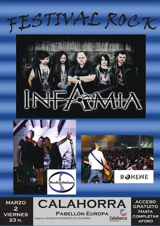 Festival de rock en Calahorra con Infamia, Mundo Hechicero y Boheme
