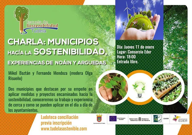 Charla en Tudela 'Municipios hacia la sostenibilidad, experiencias de No&aacute;in y Arguedas'