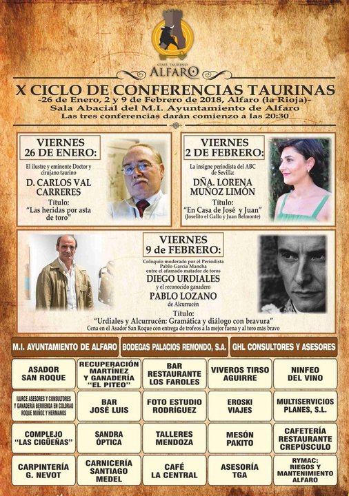Conferencias del Club Taurino de Alfaro