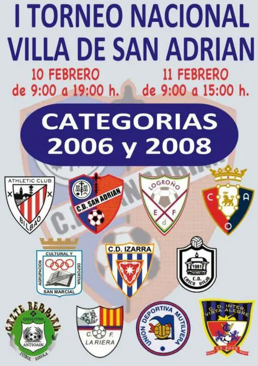 I Torneo nacional de f&uacute;tbol 'Villa de San Adri&aacute;n'