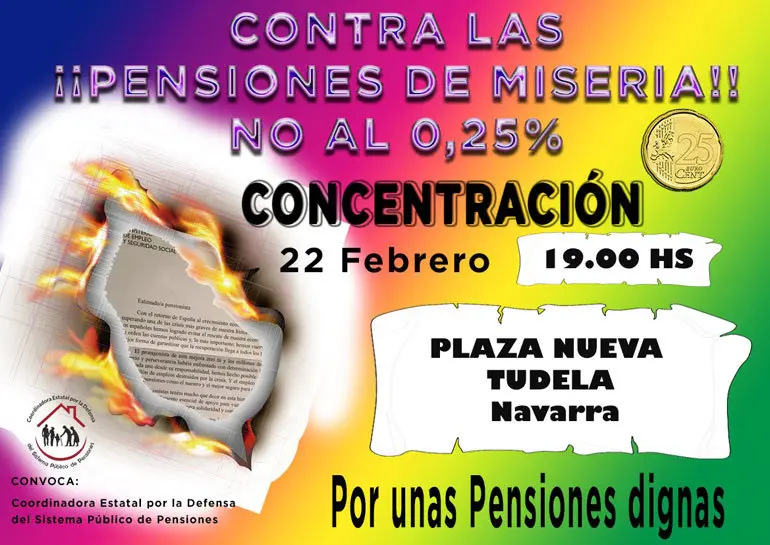 Concentraci&oacute;n en Tudela en defensa de las pensiones
