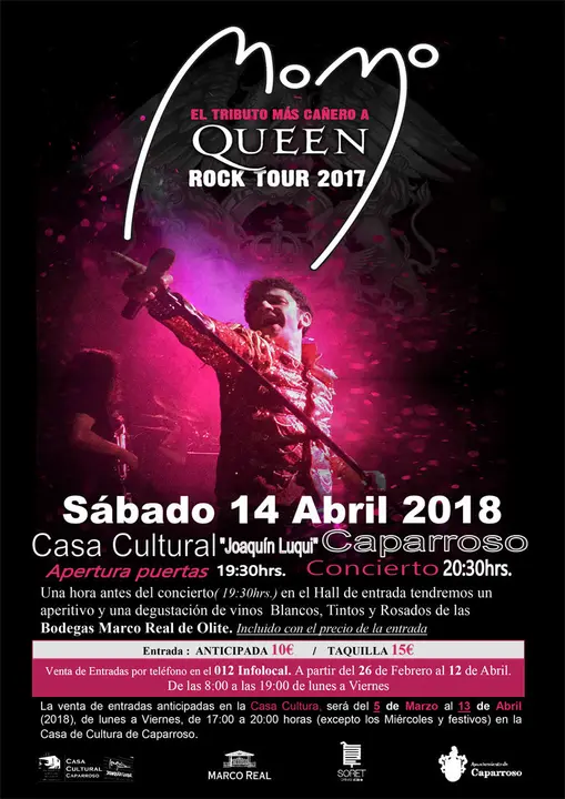Concierto en Caparroso 'Momo El tributo m&aacute;s ca&ntilde;ero a Queen'