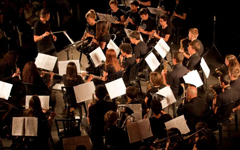 Concierto en Ribaforada de bandas de las escuelas de m&uacute;sica Nou Barris de Barcelona y Fernando Remacha de Tudela