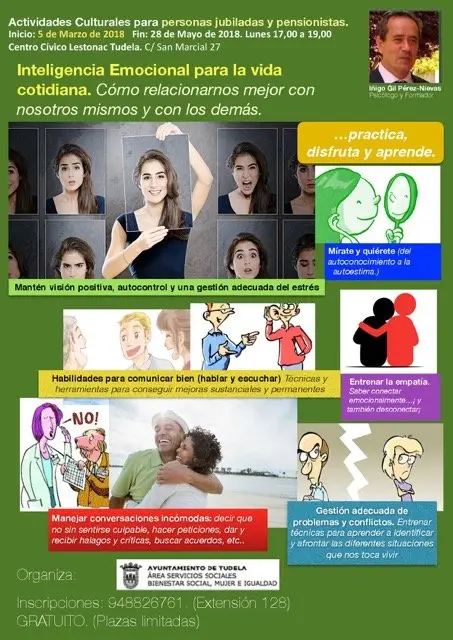 Curso en Tudela 'Inteligencia emocional para la vida cotidiana. C&oacute;mo relacionarnos mejor con nosotros mismos y con los dem&aacute;s'