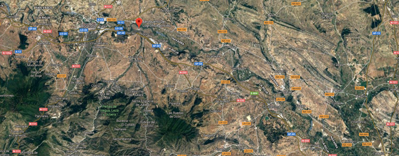 Ubicaci&oacute;n del aeropuerto Logro&ntilde;o-Agoncillo
