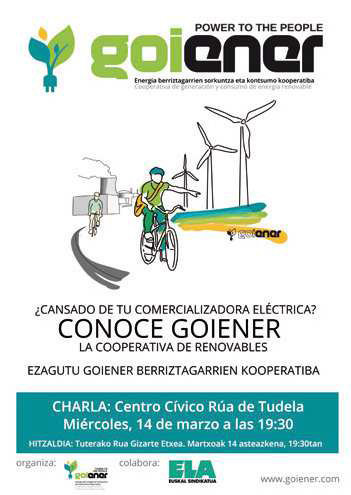Charla en Tudela 'Alternativas a las grandes comercializadoras de electricidad'