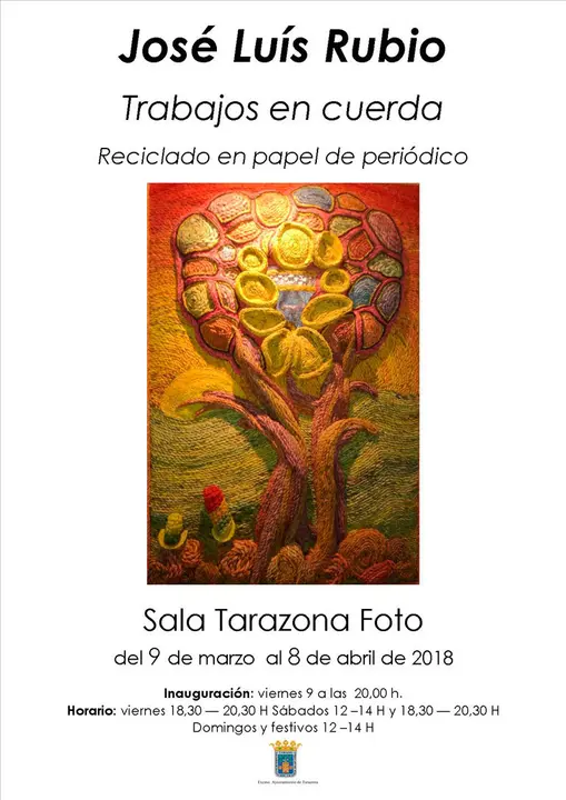 Exposici&oacute;n en Tarazona 'Cuadros de Cuerdas. Reciclaje en papel de peri&oacute;dico' del artista turiasonense Jos&eacute; Luis Rubio