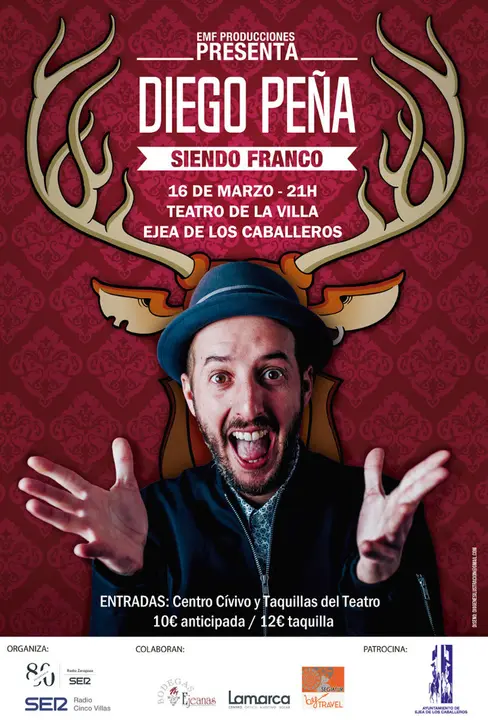 Humor en Ejea 'Siendo franco' con Diego Pe&ntilde;a