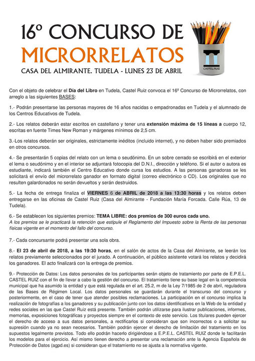16º Concurso de microrrelatos en Tudela