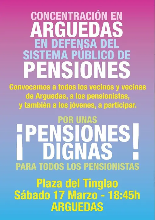 Manifestaci&oacute;n en Arguedas 'Por unas pensiones dignas'