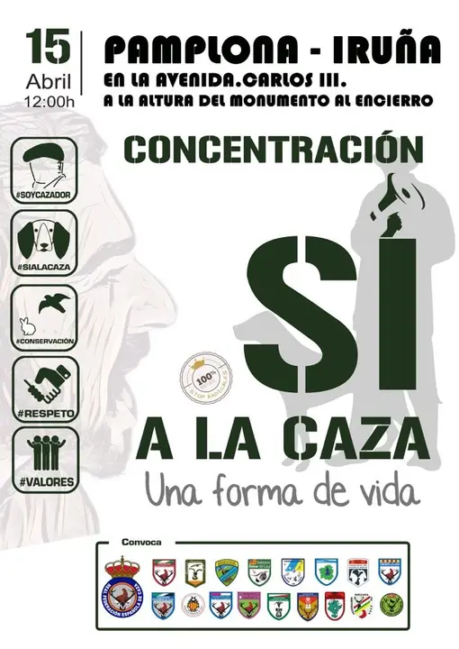 Concentraci&oacute;n en Pamplona 'S&iacute; a la caza'