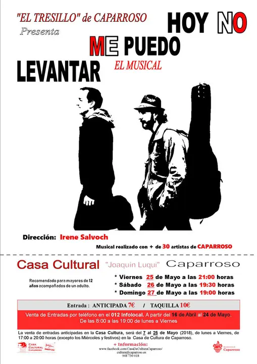 Musical en Caparroso 'Hoy no me puedo levantar' con el grupo El Tresillo