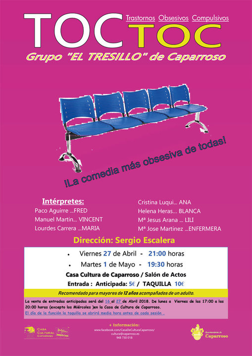 Teatro en Caparroso 'TOC TOC (Trastornos Obsesivos Compulsivos)' con el grupo El Tresillo