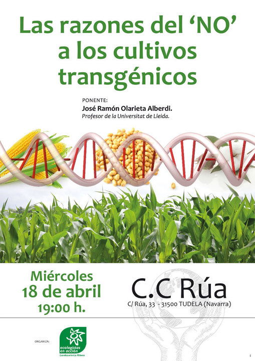 Charla y moción en Tudela en contra de los cultivos transgénicos