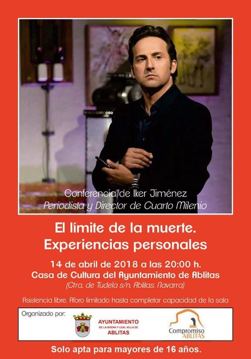 Conferencia en Ablitas 'El límite de la muerte. Experiencias personales' con Iker Jiménez