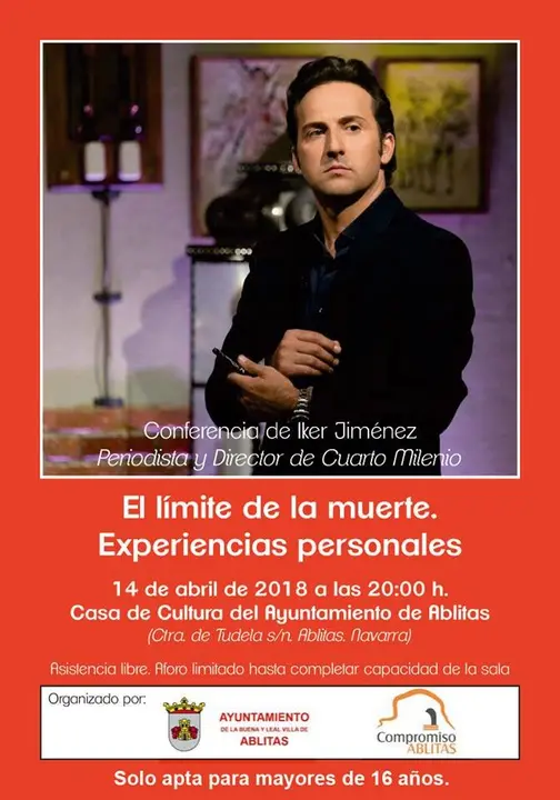Conferencia en Ablitas 'El l&iacute;mite de la muerte. Experiencias personales' con Iker Jim&eacute;nez
