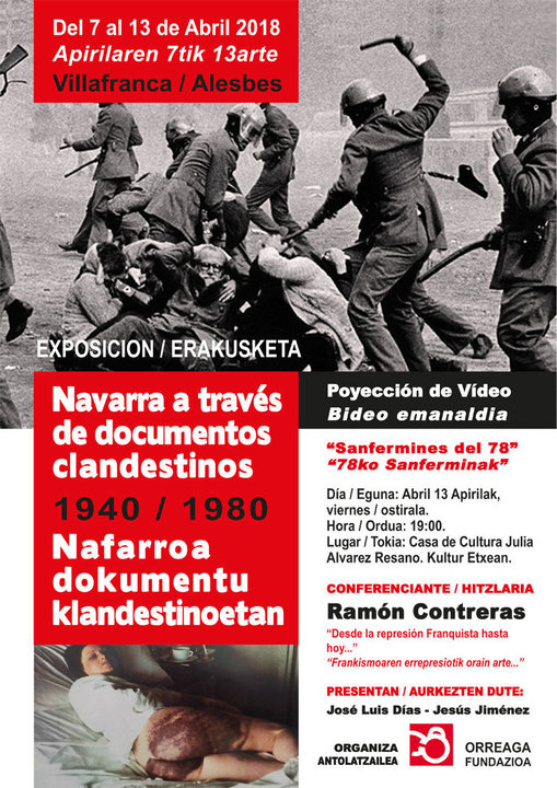 Exposición en Villafranca 'Navarra a través de documentos clandestinos 1940-1980'
