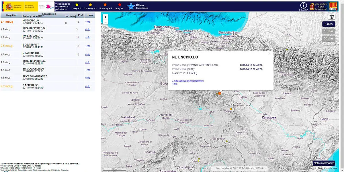 Terremoto en Enciso