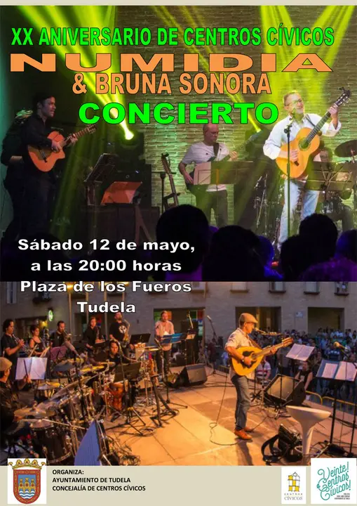 XX Aniversario de Centros C&iacute;vicos de Tudela concierto de Numidia & Bruna Sonora