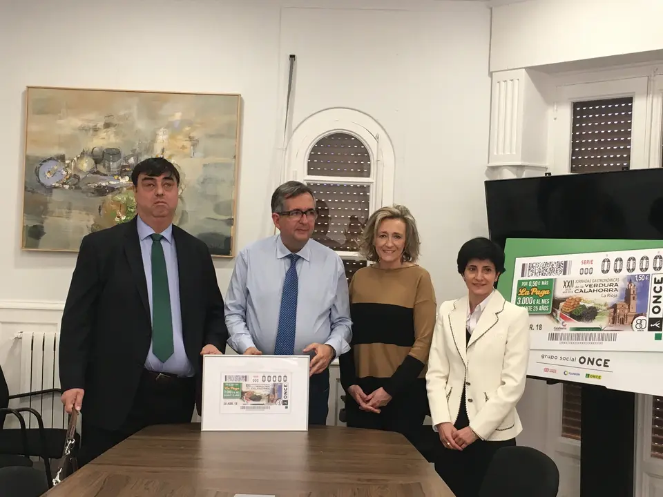 Presentaci&oacute;n del cup&oacute;n de la ONCE dedicado a las Jornadas Gastron&oacute;micas de la Verdura de Calahorra