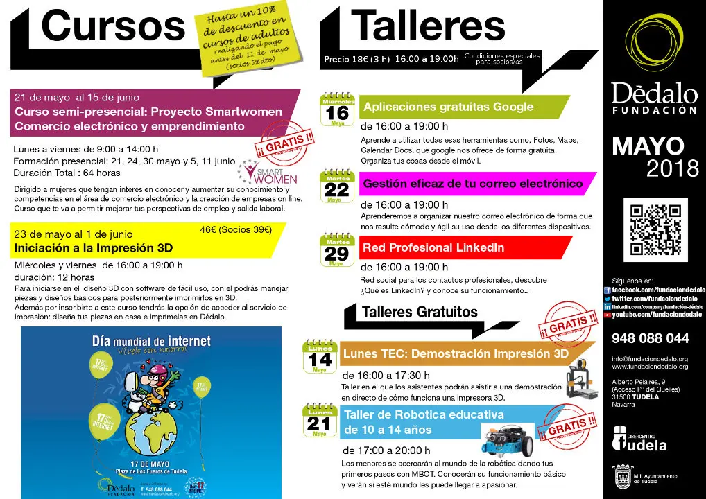 Actividades mayo Fundaci&oacute;n D&eacute;dalo de Tudela