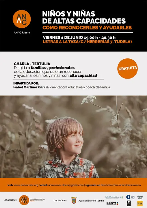 Charla-tertulia en Tudela 'Ni&ntilde;os y ni&ntilde;as con altas capacidades. C&oacute;mo reconocerles y ayudarles'