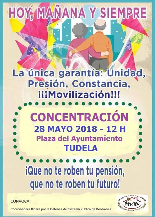 Concentraci&oacute;n en Tudela en defensa de las pensiones
