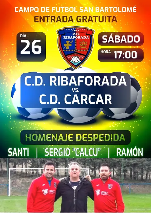 Homenaje despedida en Ribaforada CD Ribaforada vs CD C&aacute;rcar