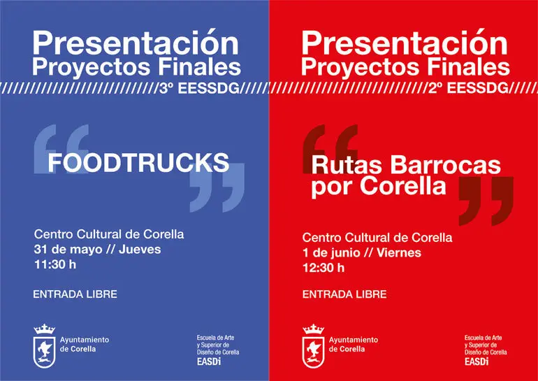 Presentaciones de Proyectos Finales de 3&ordm; y 2&ordm; de alumnos y alumnas de la Escuela de Arte y Superior de Dise&ntilde;o de Corella