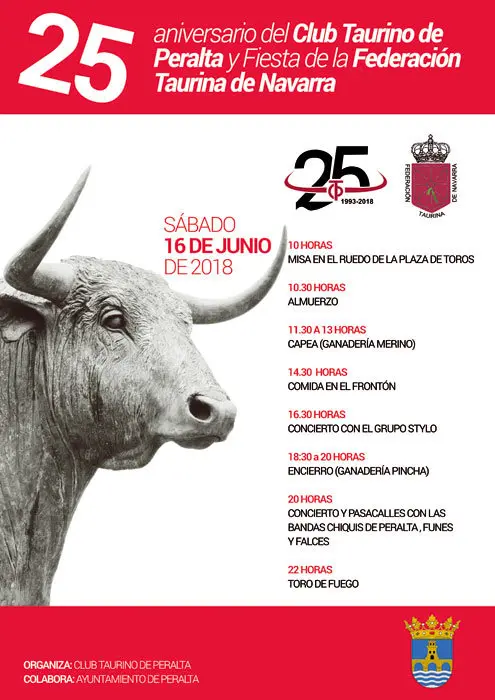 Fiesta 25 Aniversario Club Taurino de Peralta y Federaci&oacute;n Taurina de Navarra