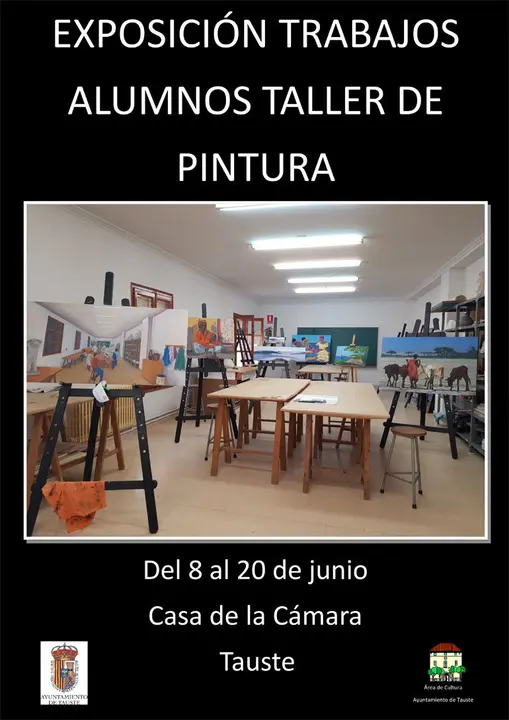 Exposici&oacute;n en Tauste de trabajos de los alumnos del taller de pintura de Pilar Long&aacute;s