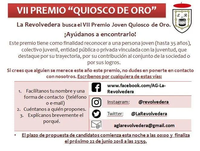 VII Premio Quiosco de Oro cartel