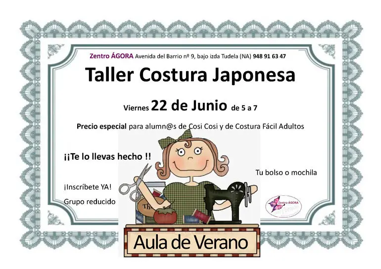 Taller en Tudela de costura japonesa