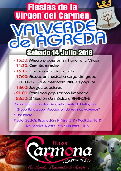 Fiestas de la Virgen del Carmen 2018 en Valverde de &Aacute;greda