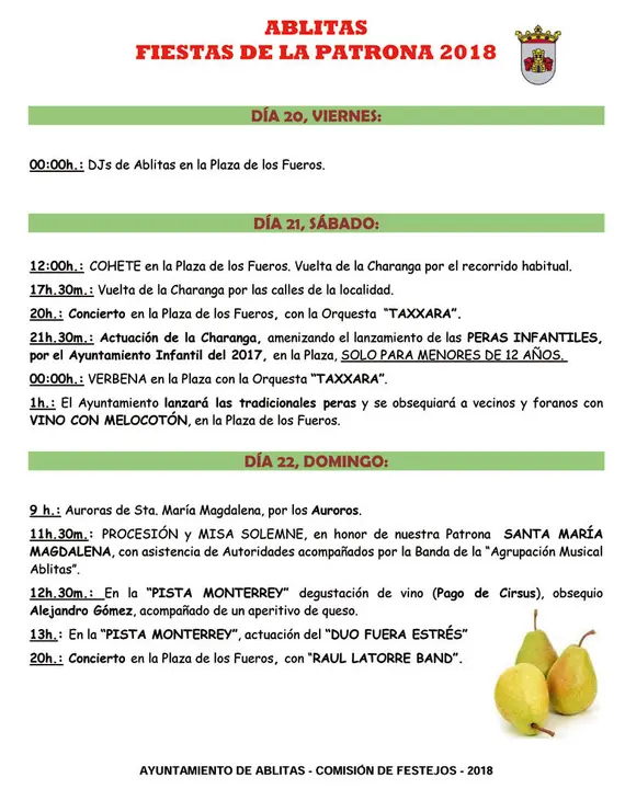 Fiestas de la Patrona 2018 en Ablitas