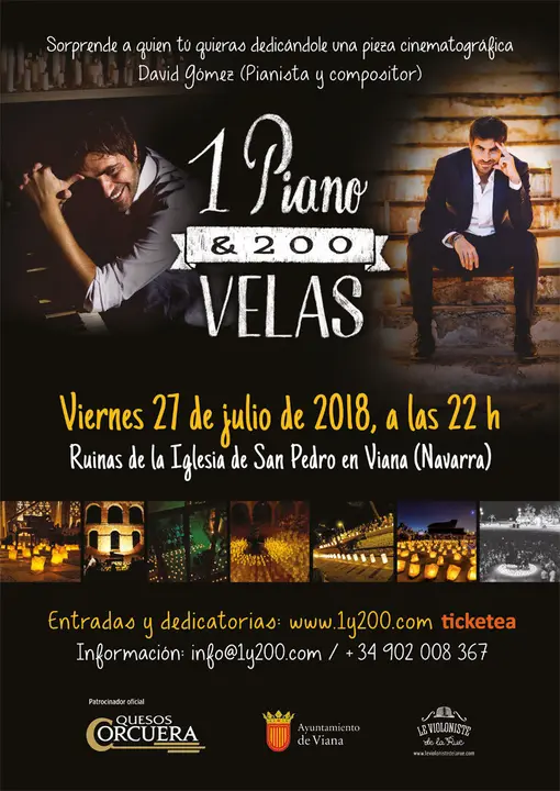 Espect&aacute;culo en Viana '1 piano y 200 velas'