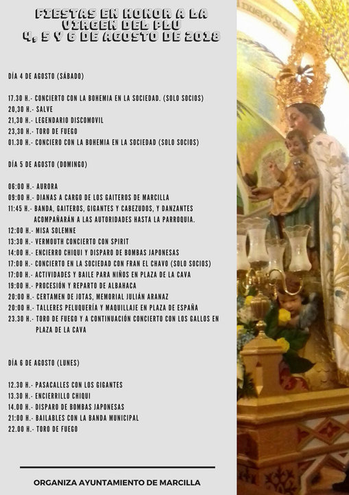 Fiestas de la Virgen del Plu 2018 en Marcilla 2018