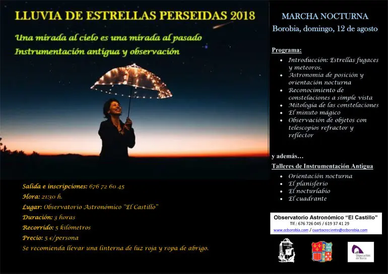 Marcha nocturna a Borobia para observar la lluvia de estrellas perseidas
